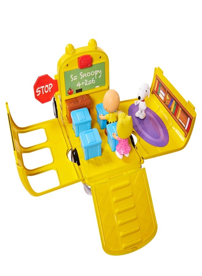 Peanuts Charlie Brown's Interactive School Bus Toy, 11-Pieces, Includes Charlie Brown, Sally, and Snoopy Figures, Toy for Fans, Boys, Girls, Kids, Ages 3 and Up - Image 5